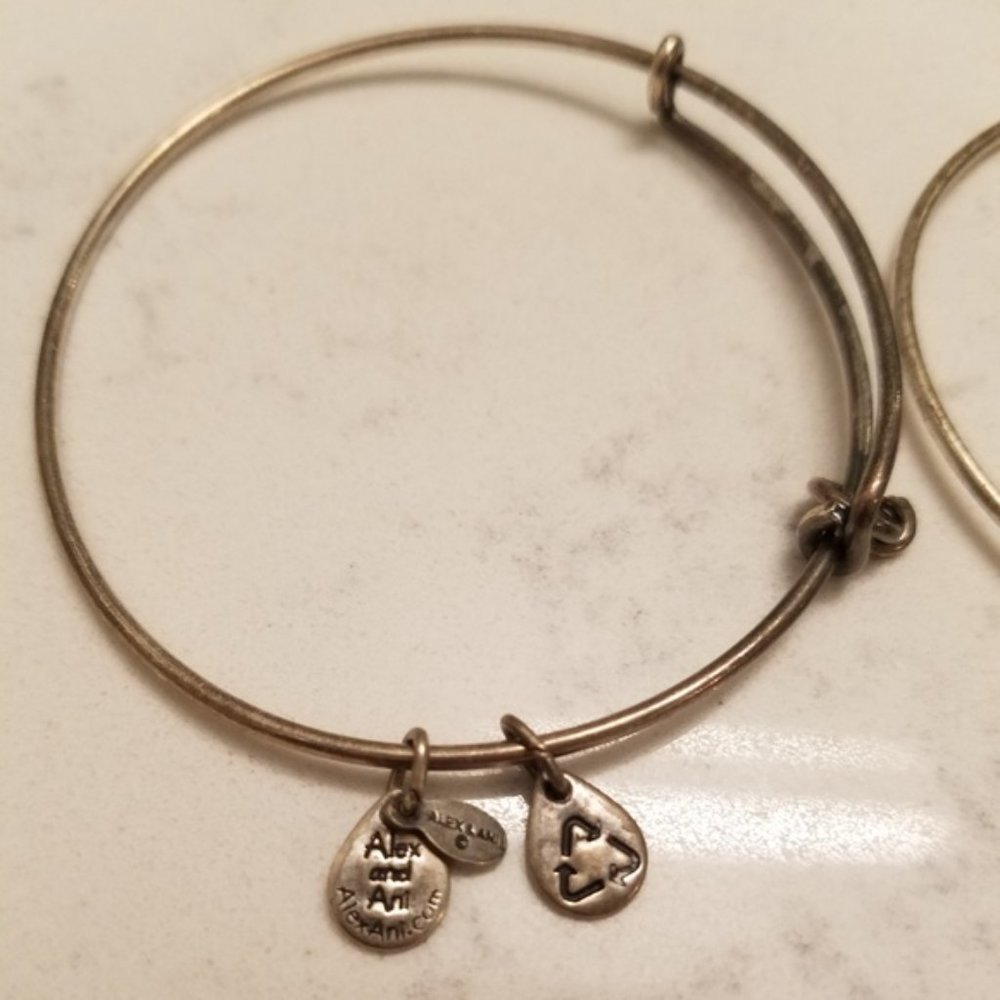 Alex And Ani Silver Lucky Clover Charm Bangle Bracelets St Patrick Day Classic - Picture 6 of 8